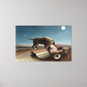Rousseau Sleeping Gypsy Lion Painting Canvas Afdruk (Voorkant)
