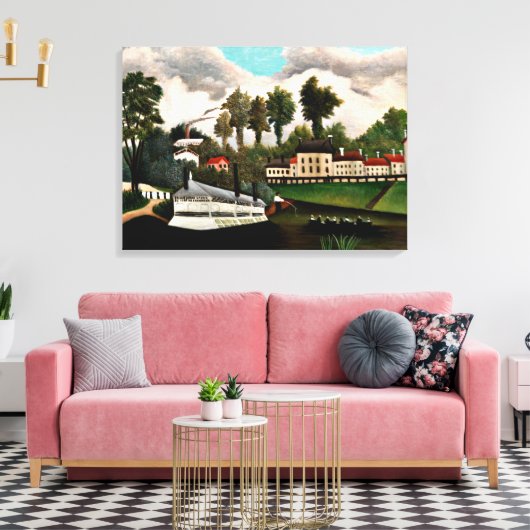 Rousseau - The Laundry Boat, fijn kunstschilderij, Canvas Afdruk (Insitu (Woonkamer))