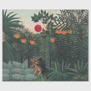 Rousseau - Tropisch landschap, Indiaan en gorilla Cadeaupapier
