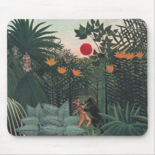 Rousseau - Tropisch landschap, Indiaan en Gorilla Muismat