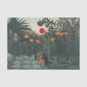 Rousseau - Tropisch landschap, Indiaan en gorilla Tissuepapier