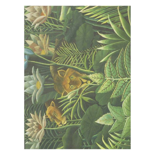 Rousseau Tropisch Oerwoud Leeuw Schilderen Tafelkleed (Voorkant)