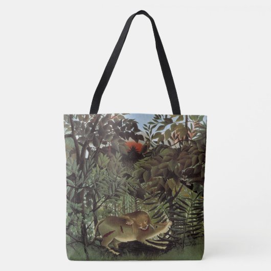 Rousseau's Hungry Lion art bags Tote Bag (Voorkant)