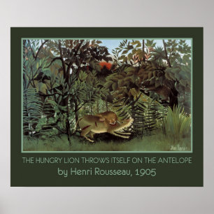 Rousseau's Hungry Lion poster