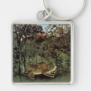 Rousseau's Hungry Lion-sleutelketen Sleutelhanger