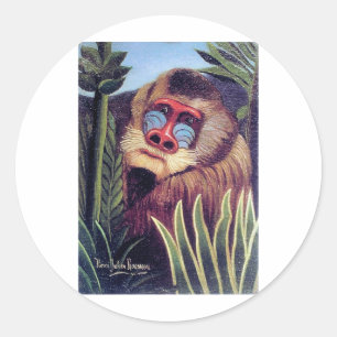 Rousseau's "Mandrill in the Oerwoud" (circa 1909) Ronde Sticker