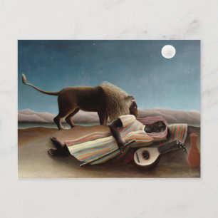 Rousseau's slapende zigeunerige briefkaart