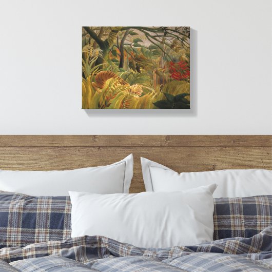 Rousseau's tijgercanvas canvas afdruk (Insitu (Slaapkamer))