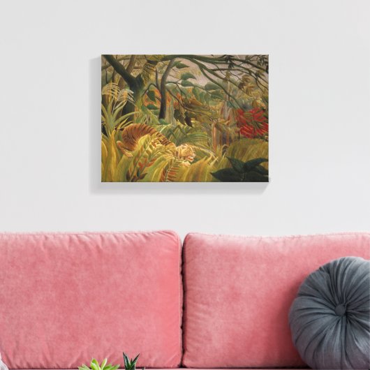 Rousseau's tijgercanvas canvas afdruk (Insitu (Woonkamer))