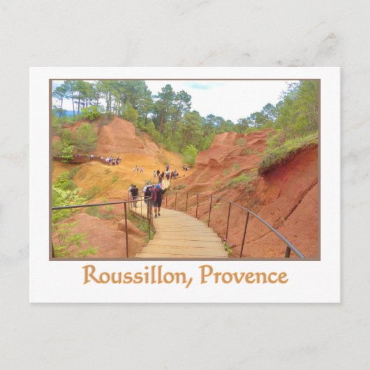 Roussillon, Provence, oker en roos gekleurde kliff Briefkaart (Voorkant)