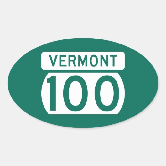 Route 100, Vermont, Verenigde Staten Ovale Sticker (Voorkant)