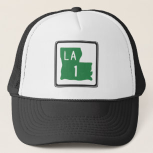 Route 1 (one) van Louisiana Road Trip Travel Sign Trucker Pet