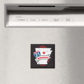 Route '21 Arkansas - aimant carré (rouge/noir) (In Situ (Lave-vaisselle))