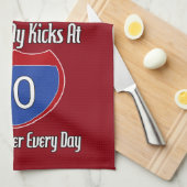 Route 60th Birthday Theedoek (Quarter Fold)