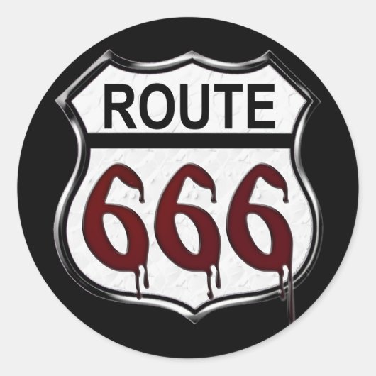 Route 666 ronde sticker (Voorkant)