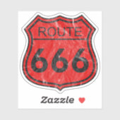 Route 666 (rood) sticker (Vel)