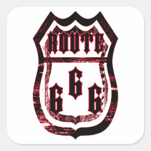 Route 666 vierkante sticker