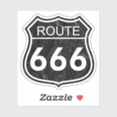 Route 666 (zwart) sticker (Vel)