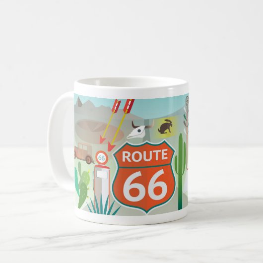 Route 66 11oz ou 15oz Mug (Devant gauche)