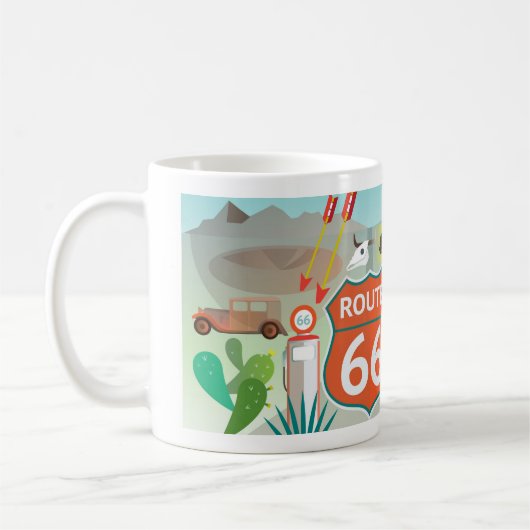 Route 66 11oz ou 15oz Mug (Gauche)