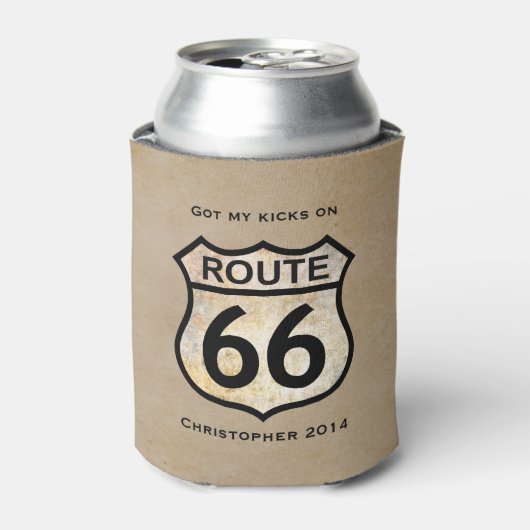 Route 66 (aanpasbaar) blikjeskoeler (Blikje Voorkant)