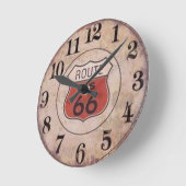 Route 66 Acrylwandklok Ronde Klok (Hoek)