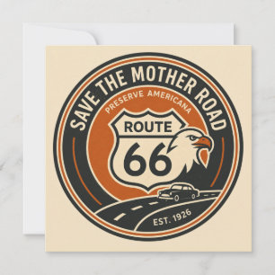 Route 66 Adelaar Weg Badge Kaart