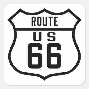 Route 66 - Algemeen Vierkante Sticker