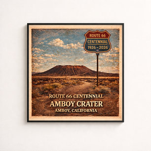 Route 66 Amboy Krater Californië Poster