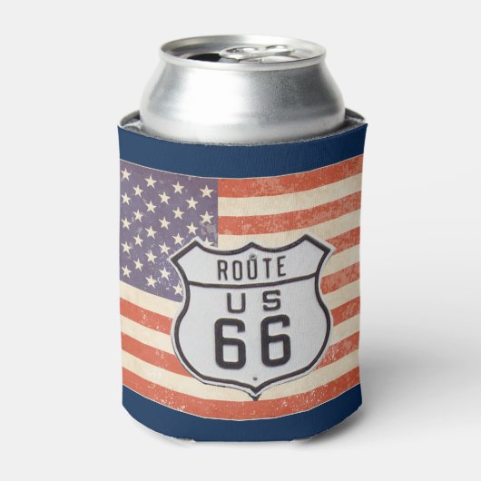 Route 66 American Flag Blikjeskoeler (Blikje Voorkant)