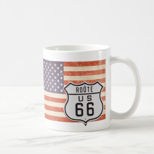 Route 66 American Flag Koffiemok (Rechts)