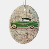 Route 66  Auto - SRF Keramisch Ornament (Rechts)