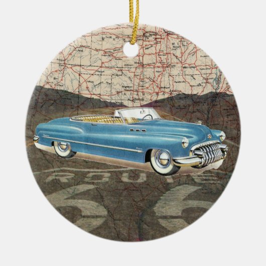 Route 66 Auto - SRF Keramisch Ornament (Voorkant)