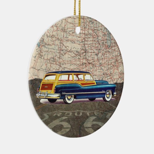 Route 66 Auto - SRF Keramisch Ornament (Rechts)