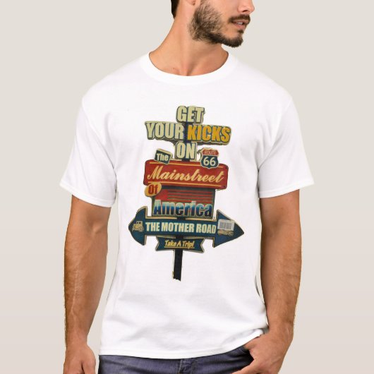 **ROUTE 66*** AUTOROUTE LÉGENDAIRE T-SHIRT (Devant)