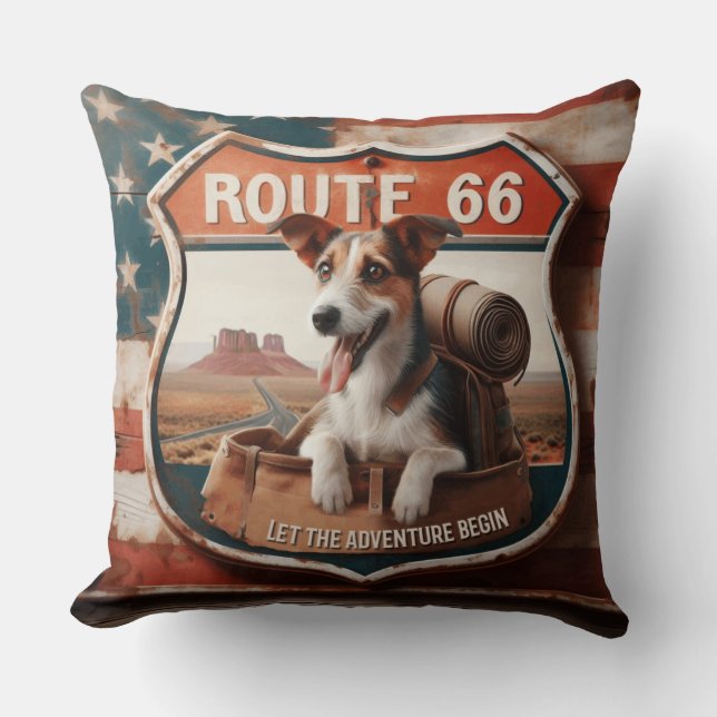 Route 66 Avontuur Kussen (Voorkant)