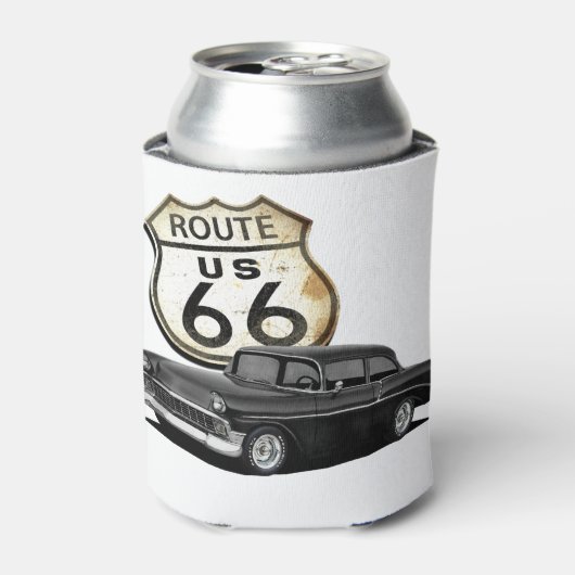 route 66 bel lucht en teken blikjeskoeler (Blikje Voorkant)