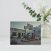 Route 66-benzinepomp briefkaart (Staand voorkant)