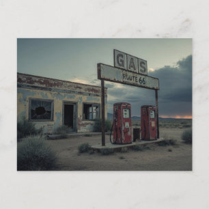 Route 66-benzinepomp briefkaart