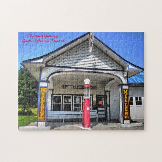 Route 66 Benzinestations. kerstcadeautjes Legpuzzel (Horizontaal)