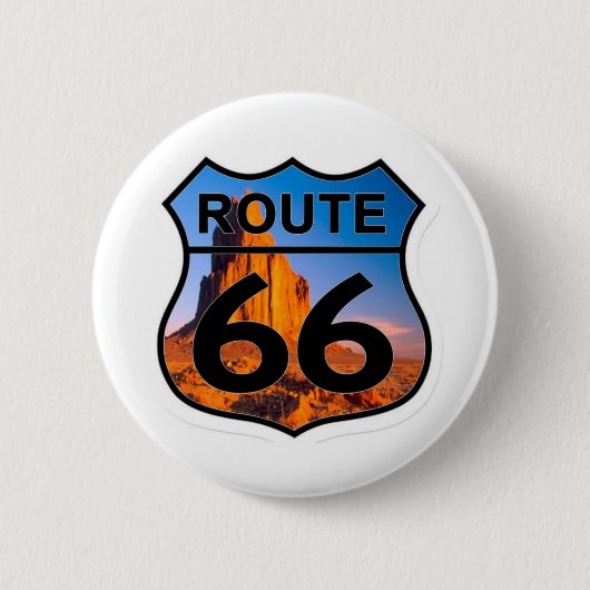 route 66 berg ronde button 5,7 cm (Voorkant)