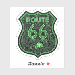 Route 66 Biker Sticker — Historische Amerikaanse W