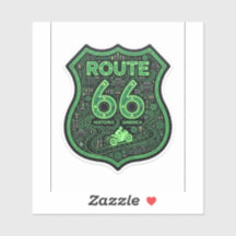 Route 66 Biker Sticker — Historische Amerikaanse W