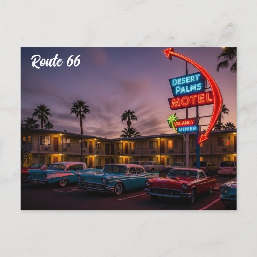 Route 66 briefkaart (Voorkant)