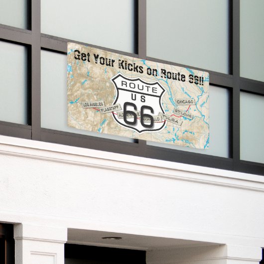 Route 66 buitenbanner spandoek (Buitenkant Gebouw)