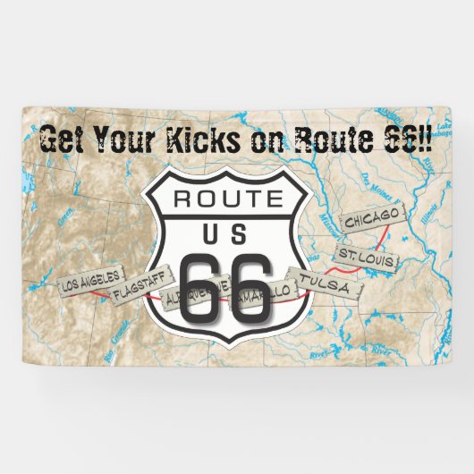 Route 66 buitenbanner spandoek (Horizontaal)