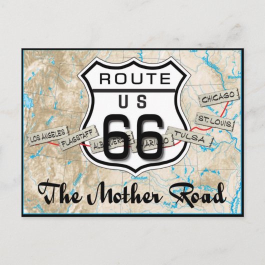 route 66 cadeaux carte postale 2 (Devant)