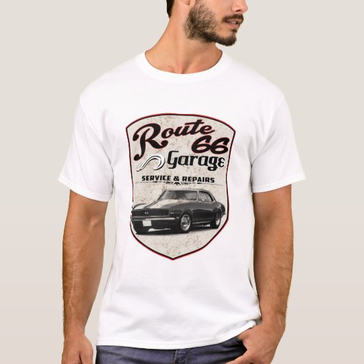 Route 66 Camaro Garage T-shirt (Voorkant)