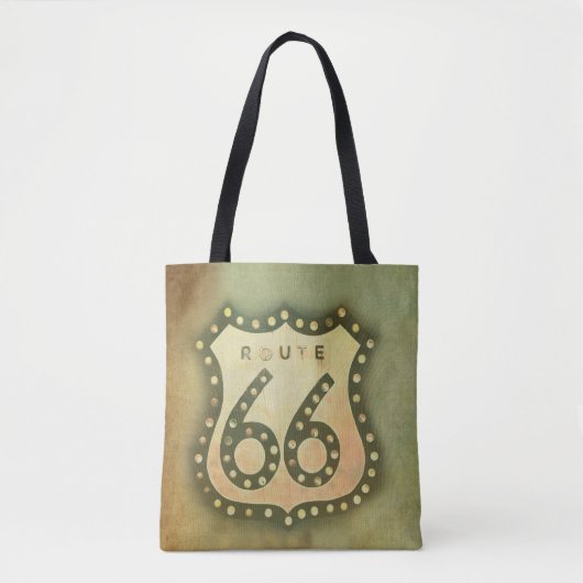 route 66  canvas tas shabby chic (Voorkant)