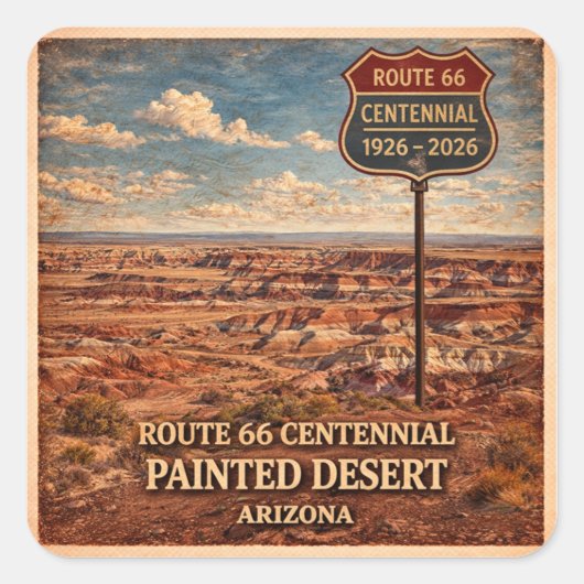 Route 66 Centenaire Autocollant Painted Desert (Devant)